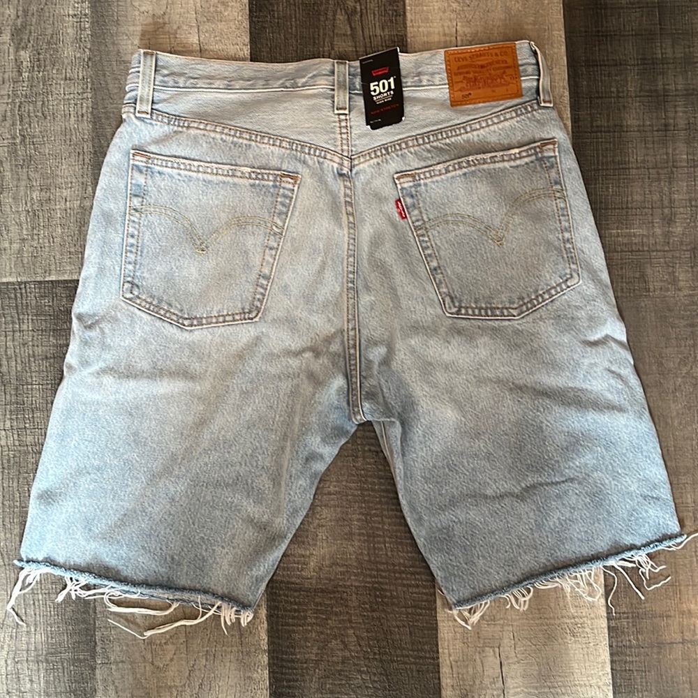 Levi’s 501| distressed |high rise |denim shorts| button fly